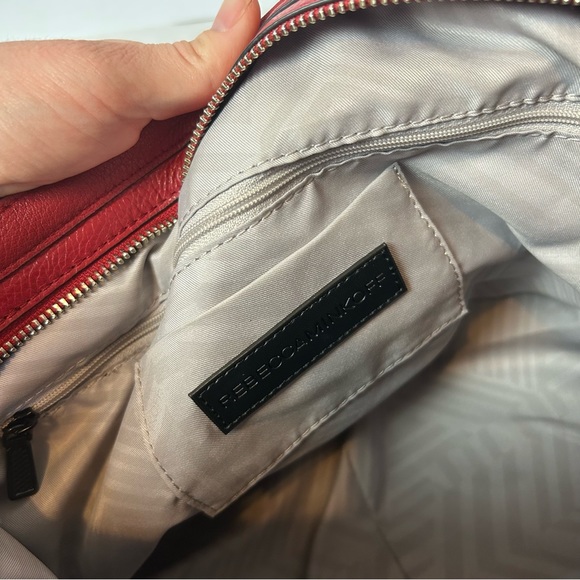 Rebecca Minkoff Regan Satchel Leather Tote In Scarlet Color - Picture 12 of 15